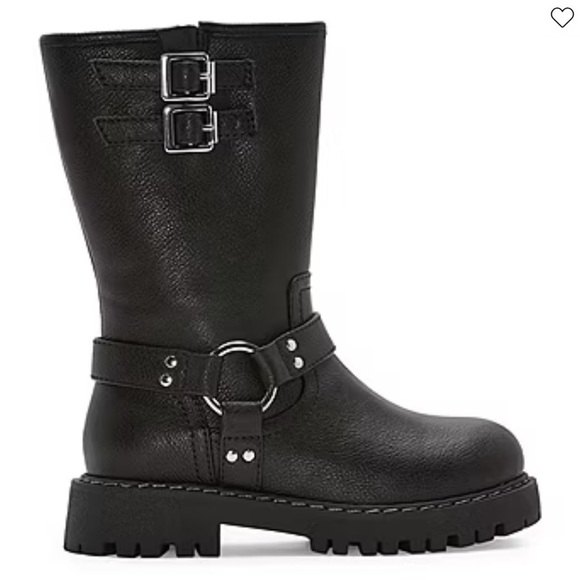 Thereabouts Big Girls Dakota Flat Heel Motorcycle Boots - Picture 3 of 5